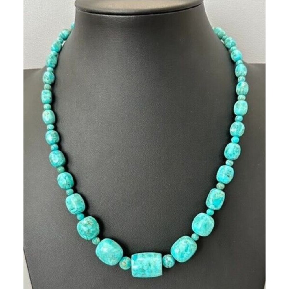 DTR Jay King Mine Finds Turquoise Beaded Sterling Silver Necklace